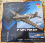 1:48 P-40B/C Warhawk die-cast display model box with gray airplane artwork