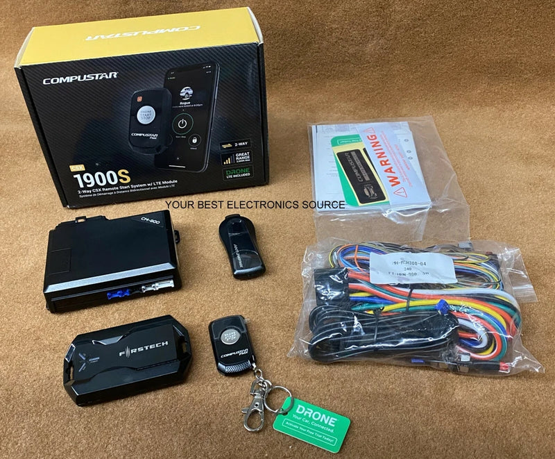 NEW Compustar CSX1900-S 2-Way Remote Start System, 1-Button Remote & X1LTE DRONE