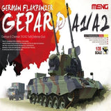 Meng Gepard A1/A2 1/35 German Flakpanzer Gepard tank model kit, illustrated box art