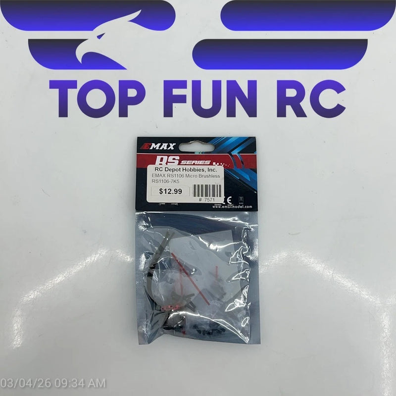 EMAX RS1106 micro brushless motor in sealed retail bag with product label