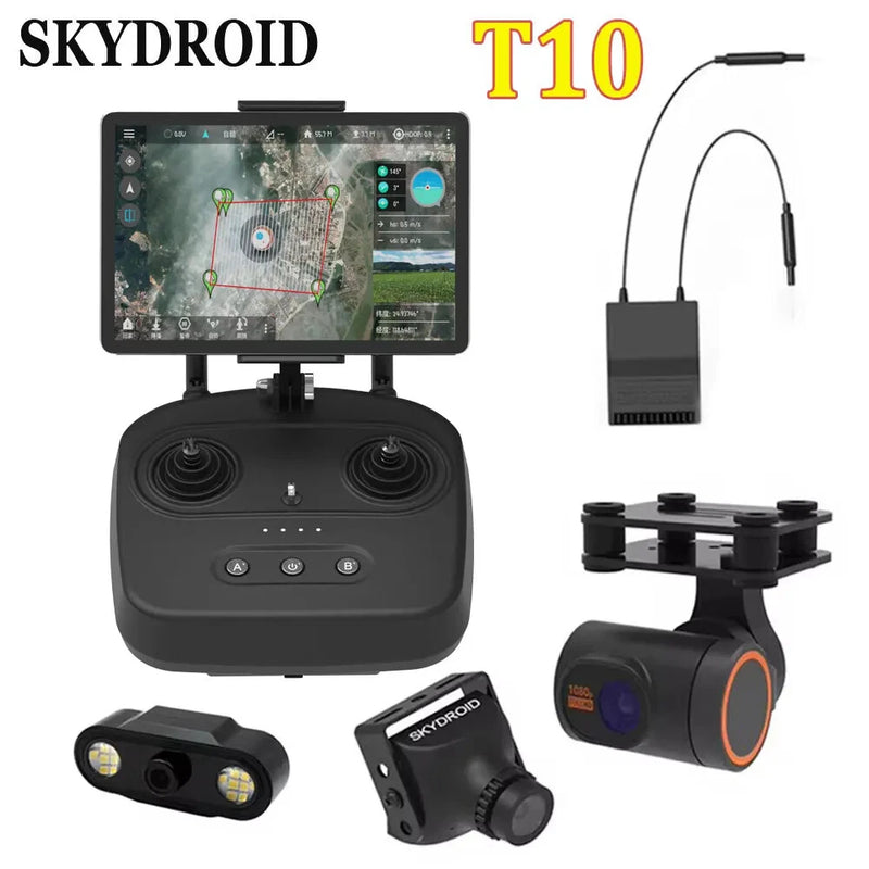 Skydroid T10 RC Transmitter w/ R10 Receiver Mini-DCAM Camera Set For Drone