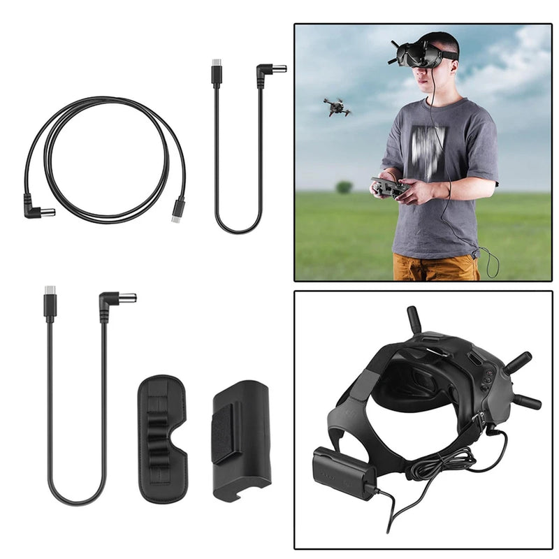 Battery  Cable Recharging Wire Compatible with DJI FPV Combo V2 Flying Glasses