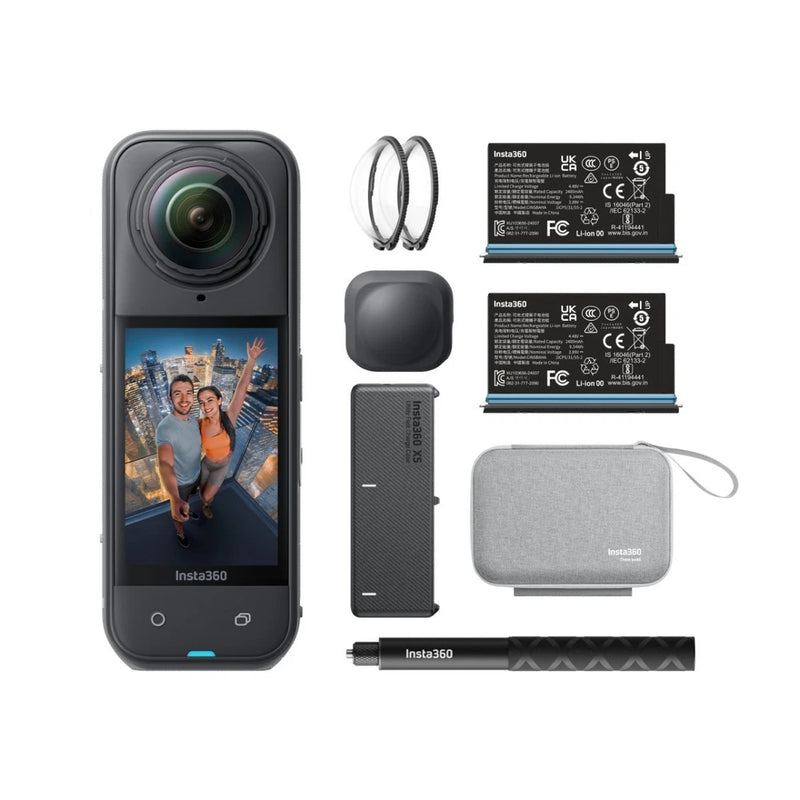 Insta360 X5 360?? Video 8K ESSENTIALS BUNDLE Pack Black Nero notte ActionCam