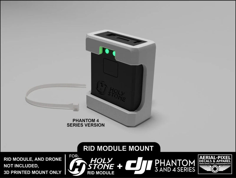 RID module mount for Holy Stone Phantom 4 series, with white cable and indicator lights