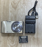 Panasonic Lumix DMC TZ20 Champagne 14.1MP Digital Camera 16X Charger & Battery