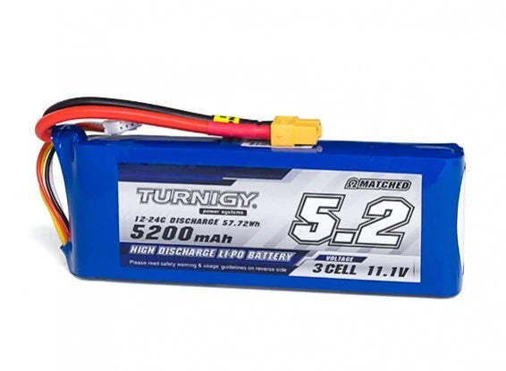 Turnigy High Capacity 5200mAh 3S 12C Lipo Pack w/XT60