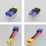 EC8 to XT90 battery charging adapter, blue connectors with red and black wire leads