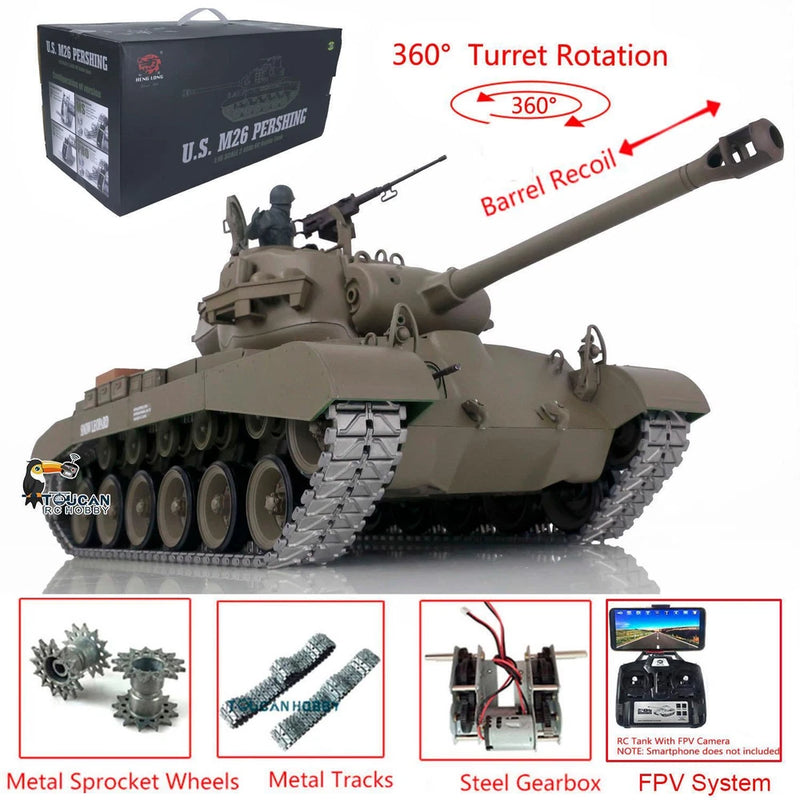 1/16 TK7.0 HengLong M26 Pershing IR BB RTR RC Tank 3838 FPV Barrel Recoil 360¡ã