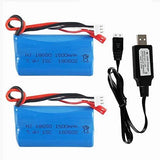 2pcs 7.4V 1500mAh Li-ion Battery JST for HUANQI HQ957 948 848 MJX F45 T23 RC Car