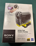 Sony Action Cam HDR-AS10 waterproof digital HD recorder with mounted camera on retail box
