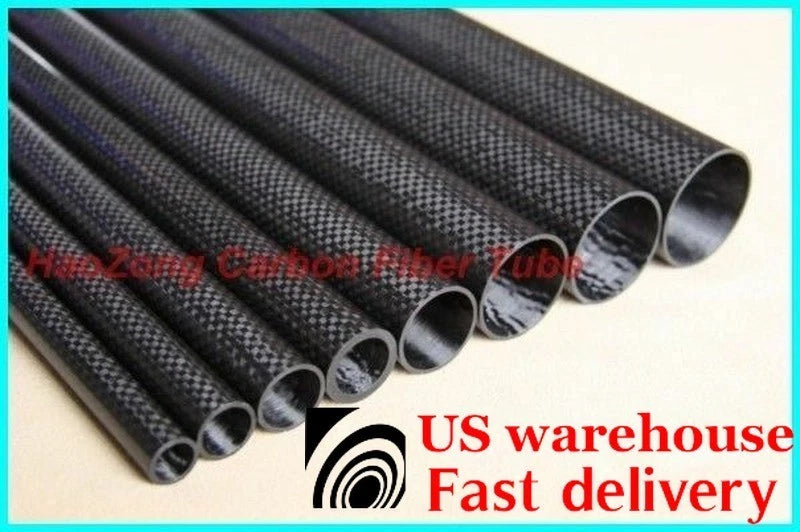 3K Carbon Fiber Tube 10mm OD ID6/8mm Glossy Plain- Industrial/Drone Frame US