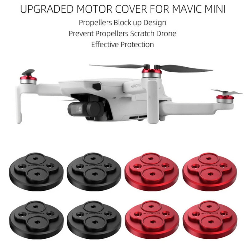 Dust-proof motor cover caps for drone, red and black propeller hub protectors