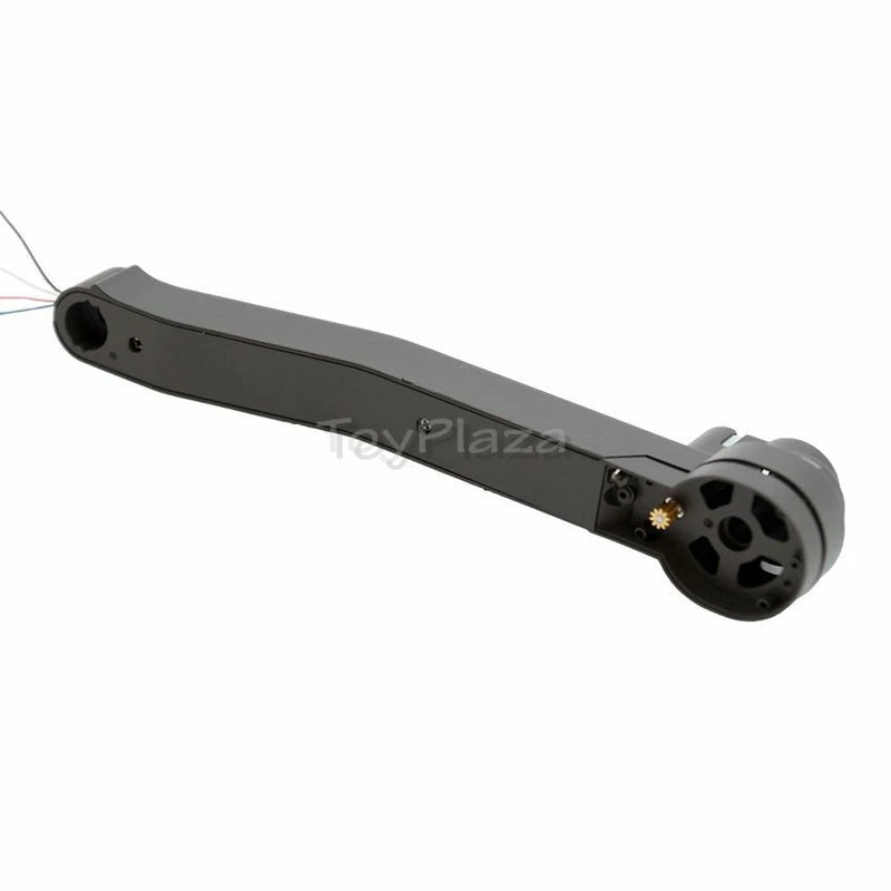 Black CCW quadcopter rear power motor arm with circular connector ports