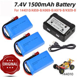WLtoys 144010 7.4V 1500mAh Lipo Battery for WLtoys A959-B/A969-B/A979-B 144001 Battery