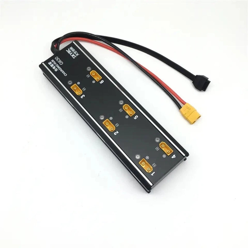 SKYRC G630 charging hub with multiple indicator ports and attached wiring connectors
