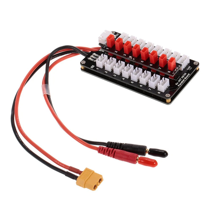 G.T.POWER 8X JST Plug 2S/3S Lipo Battery Parallel Charging Board For ATAN