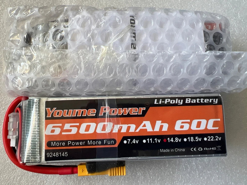 2pcs 14.8V 6500mAh 4S LiPo Battery 60C XT60  for Rc Helicopter Airplane Boat Car Battery