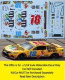 NASCAR DECAL #18 M&M's 2022 TOYOTA CAMRY KYLE BUSCH DARLINGTON 1/24 JWTBM