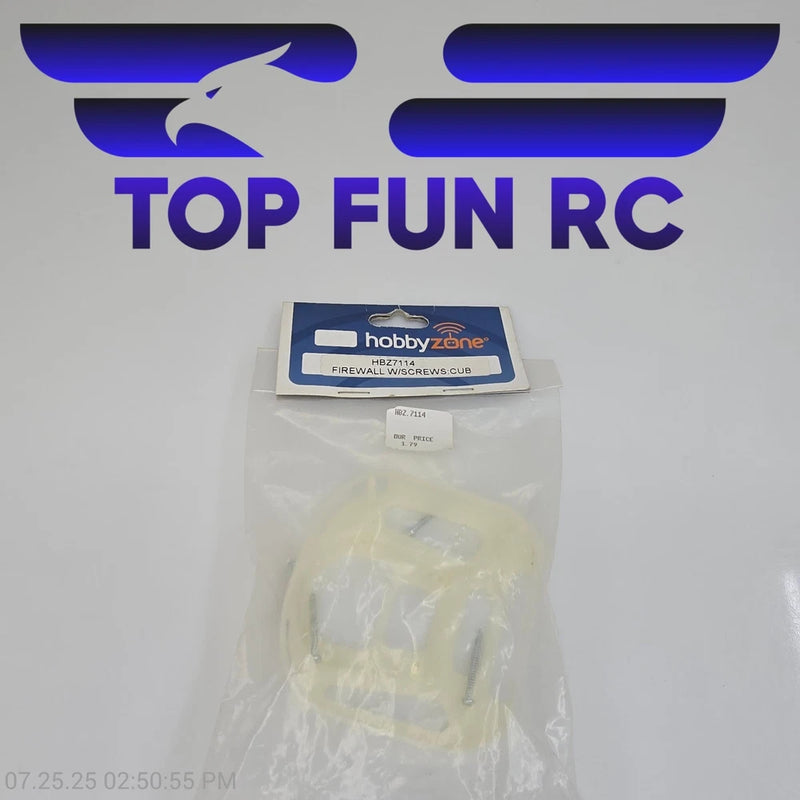 HobbyZone HBZ7114 RC firewall with screw, sealed retail package