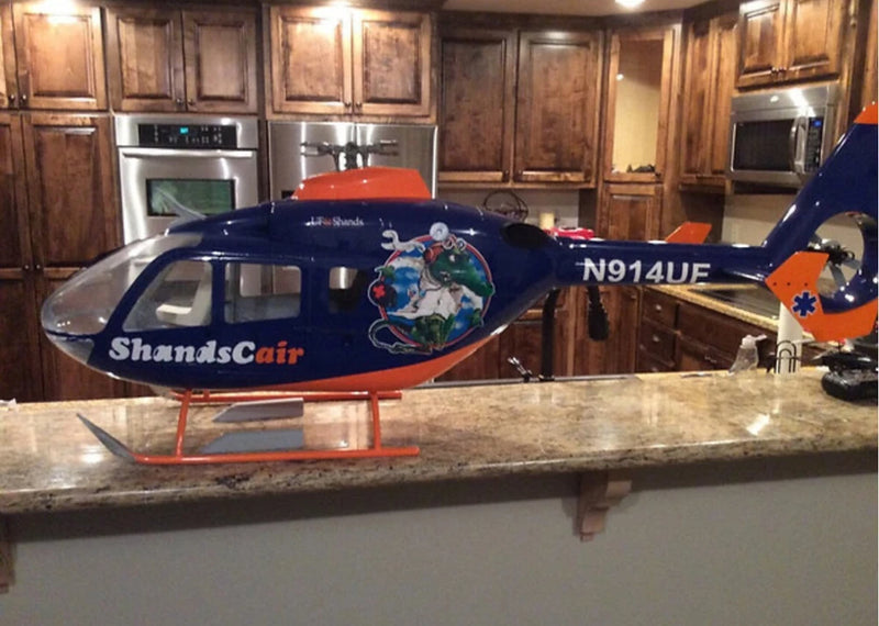 800 EC-135 T2 ARF Shands Air RC Helicopter Fuselage blue Painting KIT Version