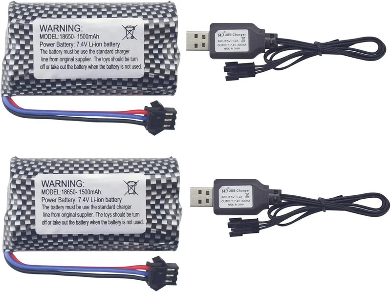7.4V 1500mAh SM-3P Plug Lipo Battery for DE43 DE60 RC Racing Car 1575 Dump Truck