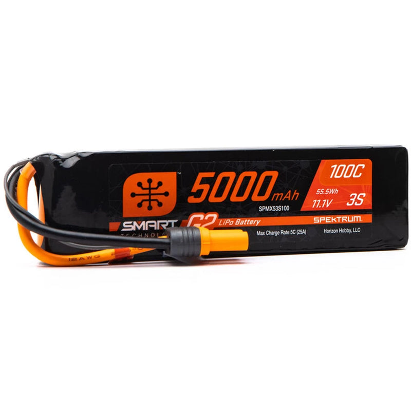 3 Cell 5000mAh 11.1V 100C Smart G2 Soft Case LiPo: IC5 Battery