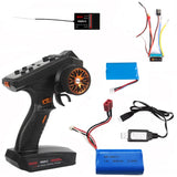 2.4G RC car controller kit with battery pack, wiring, and receiver module