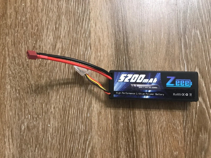 2S 5200mAh Lipo Battery 7.4V 80c . . .RC RADIO CONTROL. Battery