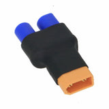 EC3 to XT30 adapter plug, no-wire design with black body and blue connector, orange male tip