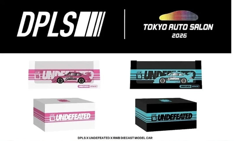 DPLS ¡Á UNDEFEATED ¡Á RWB 1/64 DIECAST MODEL CAR Tokyo Auto Salon 2026 Set of 2