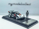 MC 1:64 Porsche RWB 993 High Wing White Bone Dragon Model Diecast Metal Car