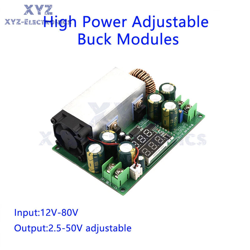 Adjustable DC-DC buck step-down module PCB with dual display
