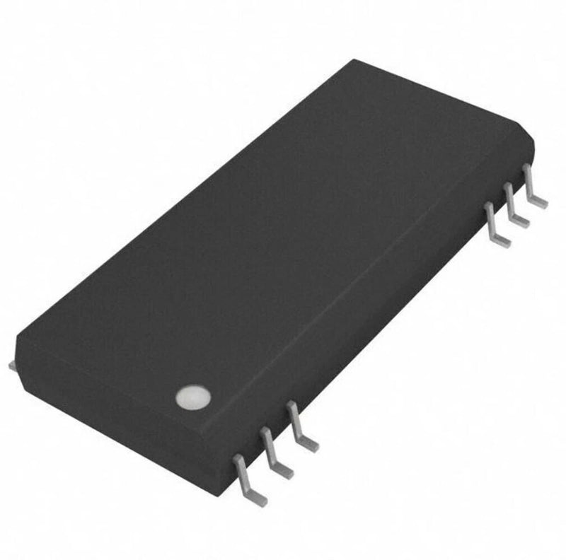 Isolated DC-DC converter module, black rectangular case with through-hole pins