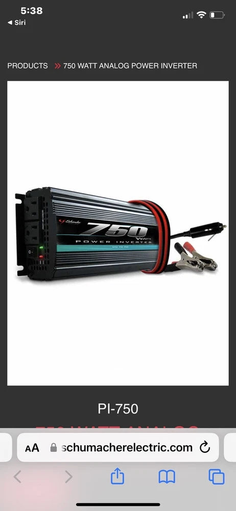NEW- Schumacher electric P1-750 Power Inverter DC to AC 0899004003