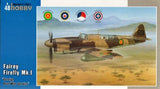 1/48 Fairey Firefly Mk.I model aircraft in brown and green with roundel markings, 601
