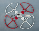 Set of red and white snap-on quick mount prop guards for DJI Phantom drone