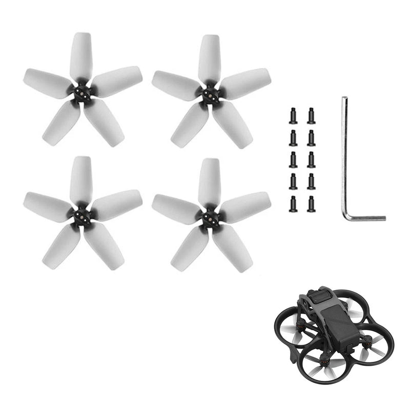 Drone propeller blade set with 4 blades, screws, and hex L wrench