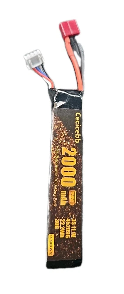 Cecicebb Airsoft Lipo Battery  11.1V 2000mAh with XT30 Connector for Airsoft... Battery
