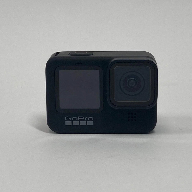 GoPro Hero9 action camera, black with front lens and small status screen