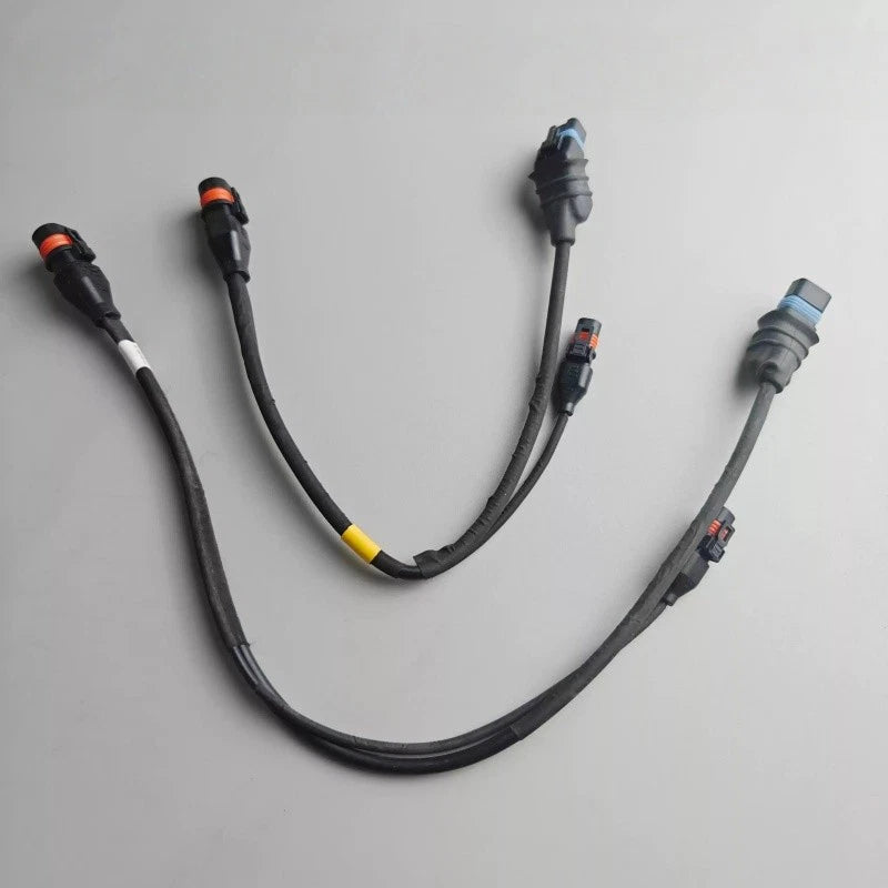 DJI T50 wiring cable harness with three connectors and protective black sheath