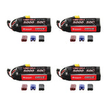 Venom 50C 3S 5000mAh 11.1V LiPo Battery with Universal Plug System x4 Packs