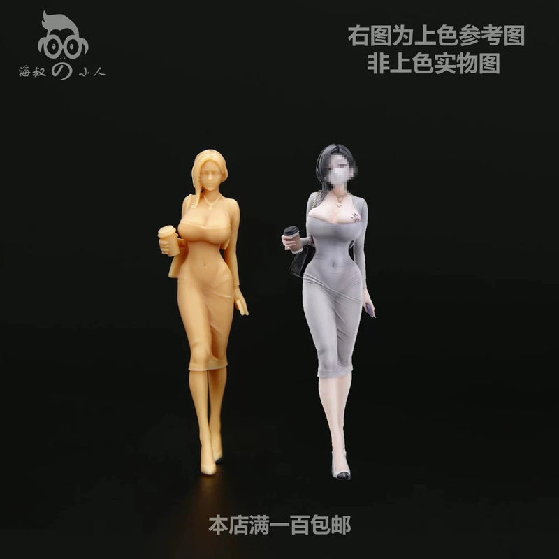 1/43 1/64 Miniatures Sexy Dress Beauty Scene Props Figure Model For Car Vehicles