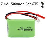 7.4V 1500mah Lipo Battery for Flysky FS-GT5 2.4G 6CH Transmitter RC toy Car Boat