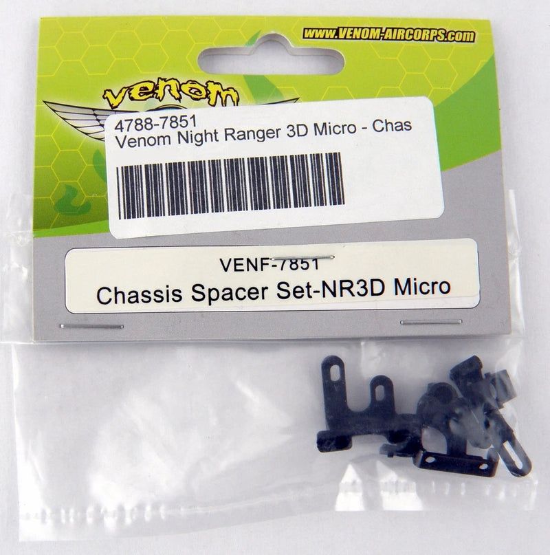RC helicopter chassis spacer set, small dark blue plastic parts in bag