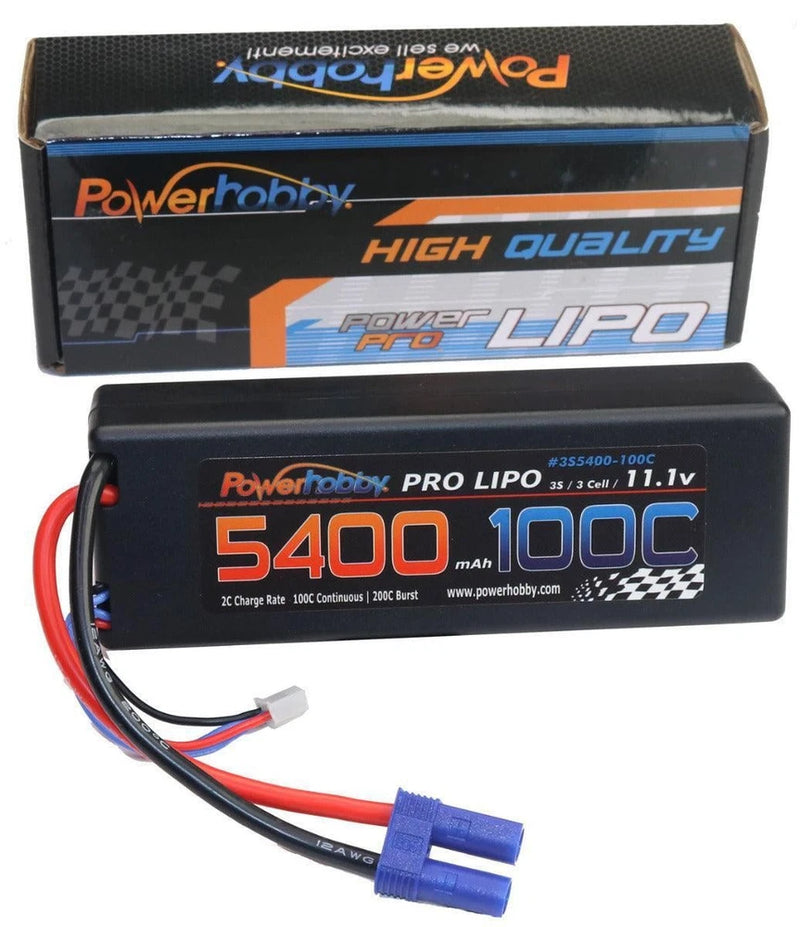 3S 11.1V 5400mAh 100C EC5 Hard Case Lipo Battery Powerhobby PHB3S5400100EC5 Battery