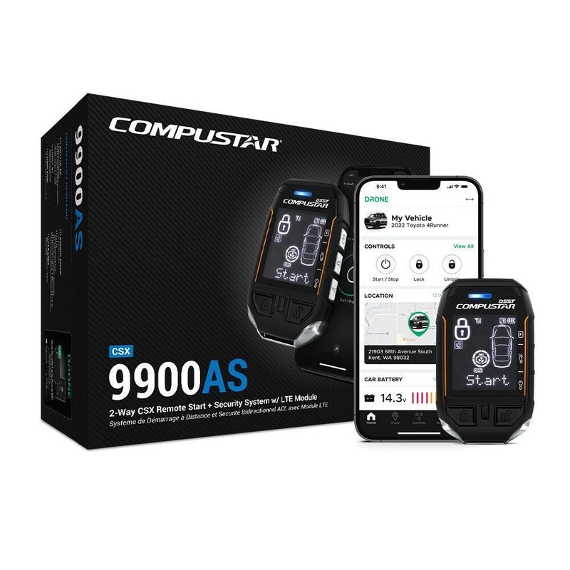 Compustar CSX9900AS 2-Way CSX Remote Start Security Car Alarm w/ Drone LTE *NEW*