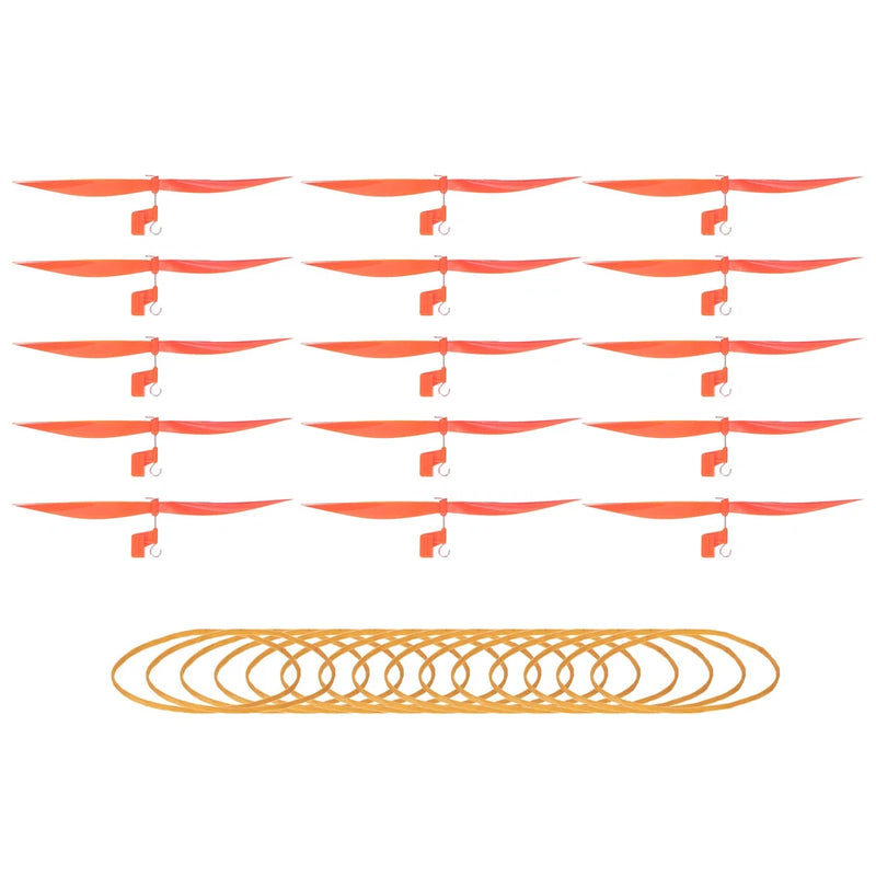 Orange 7-inch plastic drone propeller blades, folded set with mounting rings