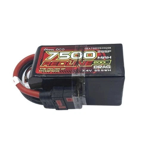 Gens ace Lipo Redline Drag Race 7500mAh 7.4V 200C 2S5P with QS8 Plug Battery