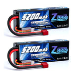 Zeee 7.4V 2S 5200mAh 50C LiPo Hard Case Battery w/ T Plug for 1/8 1/10 RC Cars