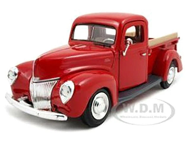 1940 FORD PICKUP TRUCK RED 1/24 DIECAST MODEL CAR BY MOTORMAX 73234